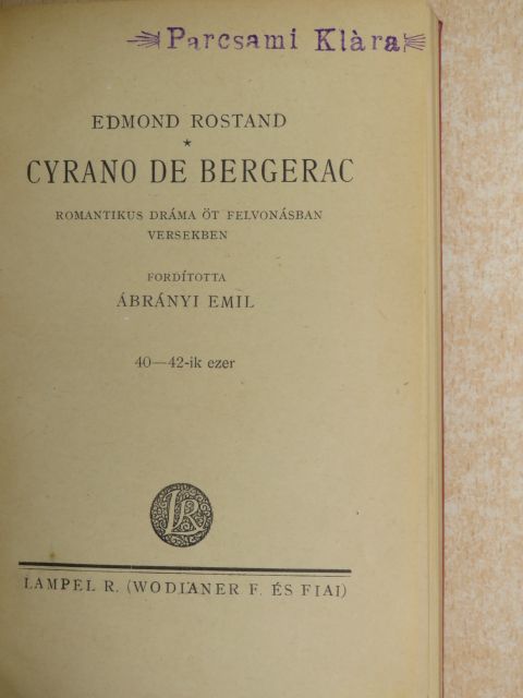 Edmond Rostand - Cyrano de Bergerac [antikvár]