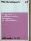 Firmenzeichen an elektrotechnischen - Erzeugnissen mit VDE-Prüfzeichen [antikvár]