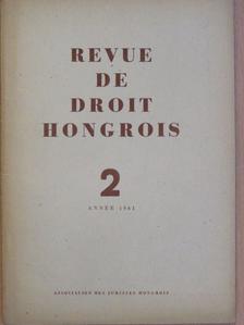 Aurél Benárd - Revue de Droit Hongrois 1961/2. [antikvár]