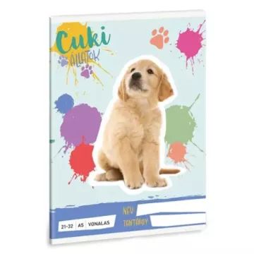 Ars Una: Golden Retriever mintás vonalas füzet - 4. osztálytól, A5