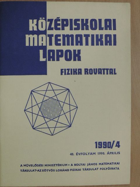 Poór István - Középiskolai matematikai lapok 1990. április [antikvár]