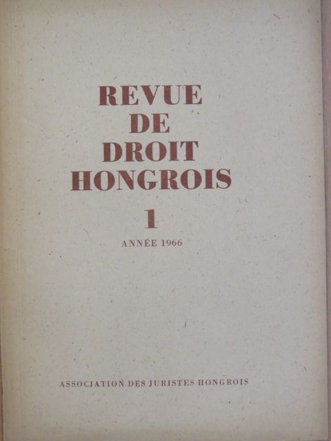 Bagi Dénes - Revue de Droit Hongrois 1966/1. [antikvár]
