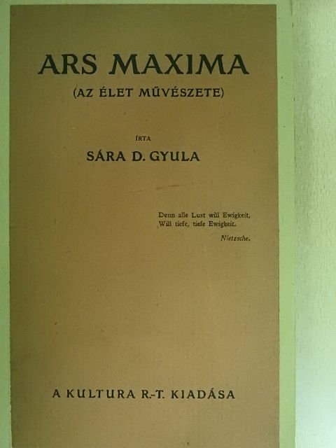 Sára D. Gyula - Ars Maxima [antikvár]
