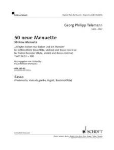 TELEMANN - 50 NEUE MENUETTE FÜR ALTBLOCKFLÖTE UND B.C. TWV 34:51-100 (K.HOFMANN)