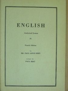 Dr. Bíró Lajos Pál - English IV. [antikvár]