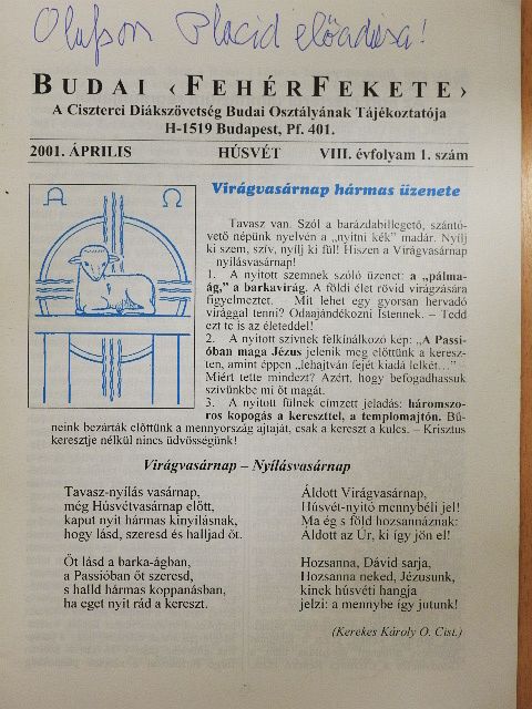 Badál Ede Álmos - Budai FehérFekete 2001. április [antikvár]