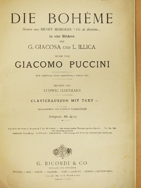 G. Giacosa - Die Bohéme [antikvár]
