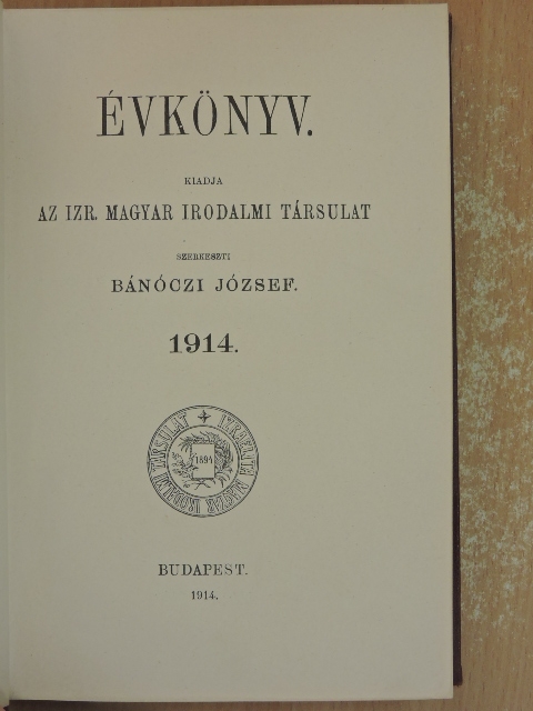 Dr. Blau Lajos - Évkönyv 1914 [antikvár]