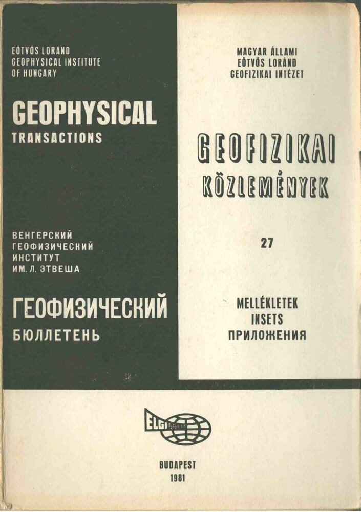 Geofizikai közlemények 27 (mellékletek) [antikvár]