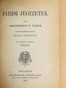 Dr. Berki Miklós - Párisi jegyzetek/Sterne érzékeny utazásai [antikvár]