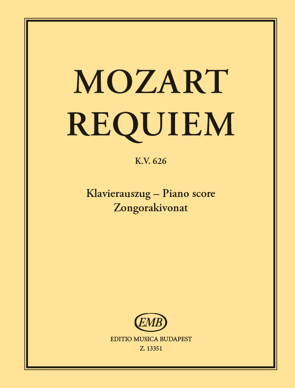 MOZART, W,A, - REQUIEM KV 626 ZONGORAKIVONAT (DARVAS GÁBOR)