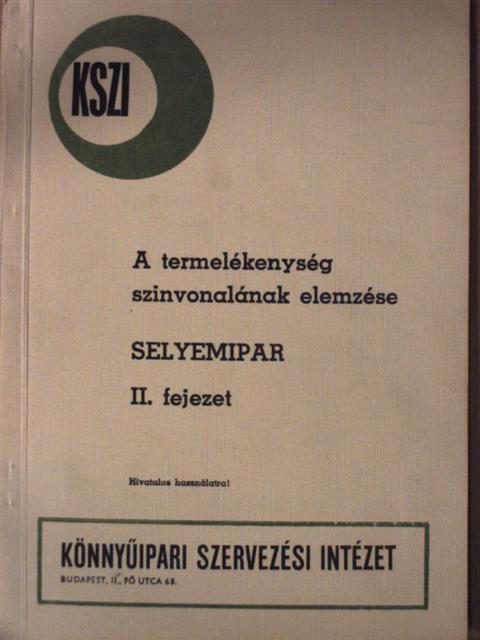 Bécs László - A termelékenység szinvonalának elemzése - Selyemipar II. [antikvár]
