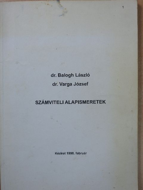 Dr. Balogh László - Számviteli alapismeretek [antikvár]