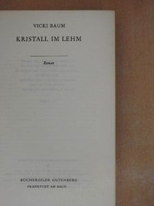 Vicki Baum - Kristall im Lehm [antikvár]