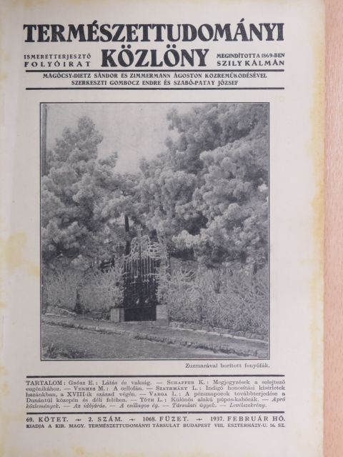 Grósz E. - Természettudományi Közlöny 1937. február [antikvár]