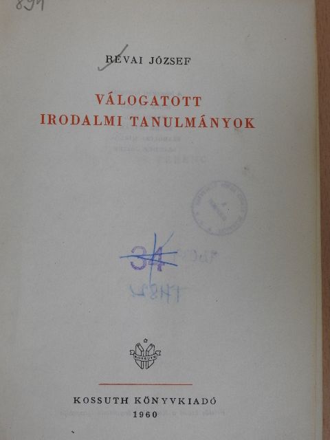 Révai József - Válogatott irodalmi tanulmányok [antikvár]
