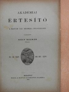 Hegedűs István - Akadémiai Értesítő 1902 augusztus-szeptember [antikvár]