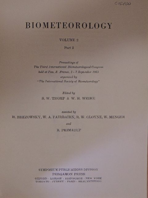 D. N. Walder - Biometeorology II/2. (töredék) [antikvár]