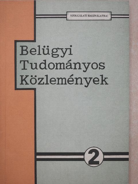 Dr. Gelencsér Gyula - Belügyi Tudományos Közlemények 2. [antikvár]