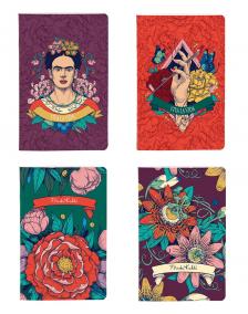 P0130-0509 - Jegyzetfüzet Clairefontaine Frida Kahlo 9x14 cm, 48 lapos, vonalas, vegyes minta