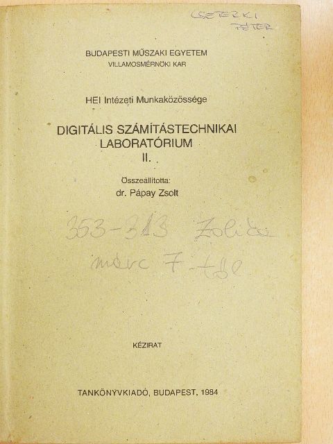 Gruber Gábor - Digitális számítástechnikai laboratórium II. [antikvár]