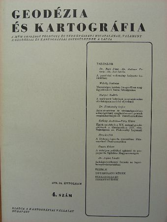Burger András - Geodézia és kartográfia 1976/4. [antikvár]