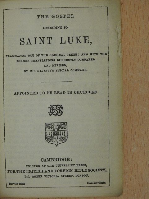 Saint Luke - The gospel according to Saint Luke [antikvár]