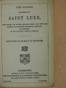 Saint Luke - The gospel according to Saint Luke [antikvár]