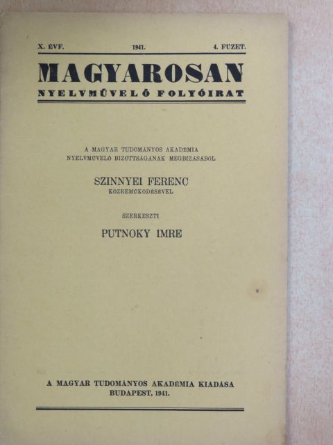 Bakos József - Magyarosan 1941/4. [antikvár]