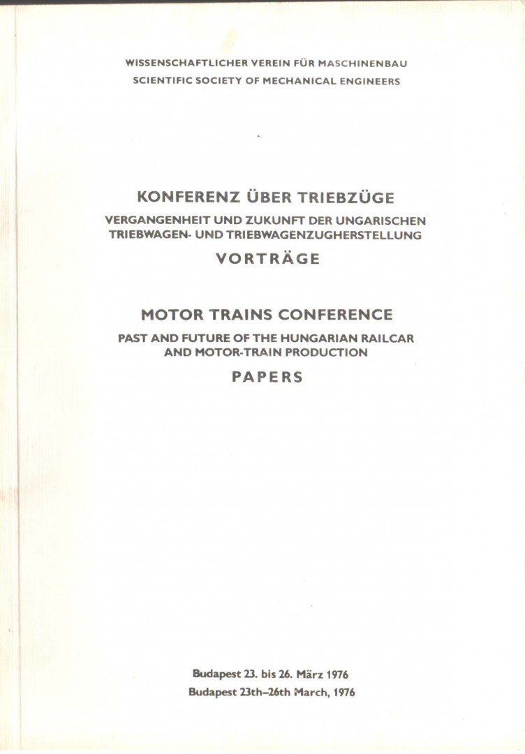 Konferenz über Triebzüge / Motor Trains Conference [antikvár]