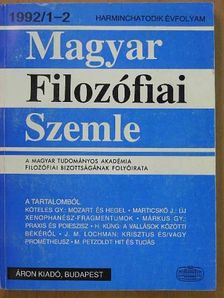 Gróh János - Magyar Filozófiai Szemle 1992/1-2. [antikvár]