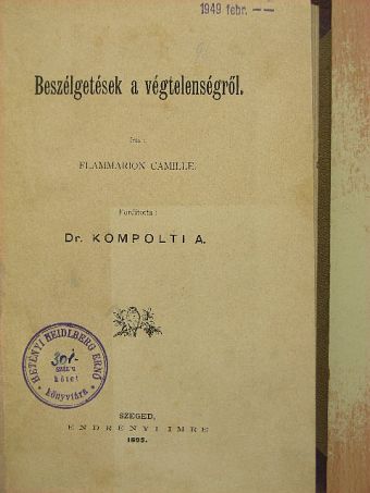 Flammarion Camille - Beszélgetések a végtelenségről [antikvár]