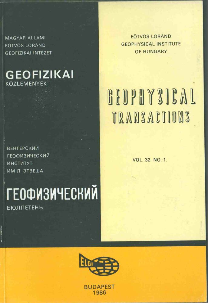 Sz. Kilényi Éva - Geofizikai közlemények vol. 32. no. 1 [antikvár]