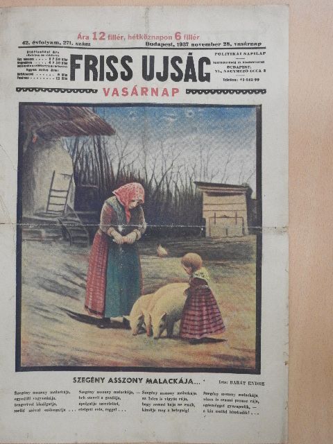 Barát Endre - Friss Ujság Vasárnap 1937. november 28. [antikvár]