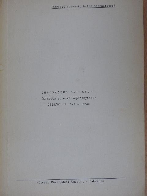 Innovációs szolgálat 1986/87. 5. [antikvár]