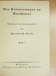 Die Erinnerungen an Beethoven 1. (gótbetűs) [antikvár]
