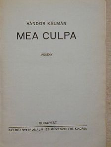 Vándor Kálmán - Mea Culpa [antikvár]