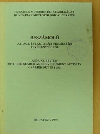 Beszámoló az 1992. évi kutatási-fejlesztési tevékenységről [antikvár]