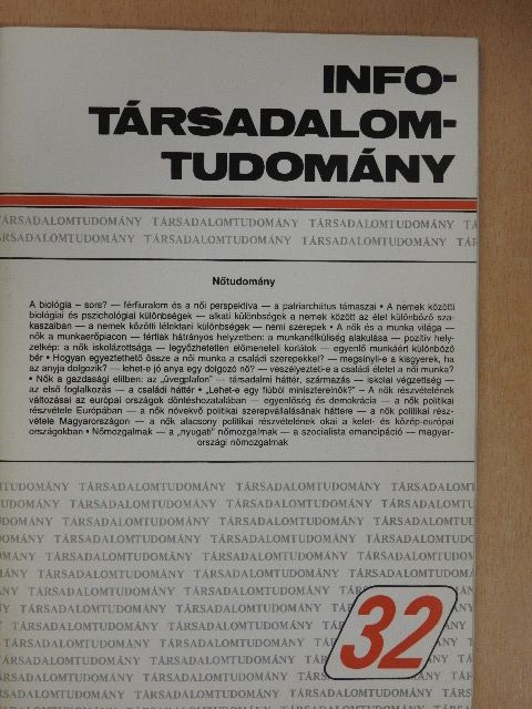 Enyedi György - Info-Társadalomtudomány 1995. május [antikvár]