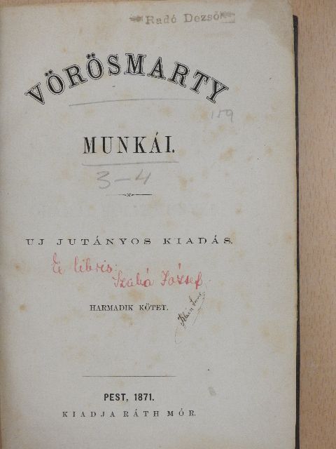 Vörösmarty Mihály - Vörösmarty munkái III-IV. [antikvár]