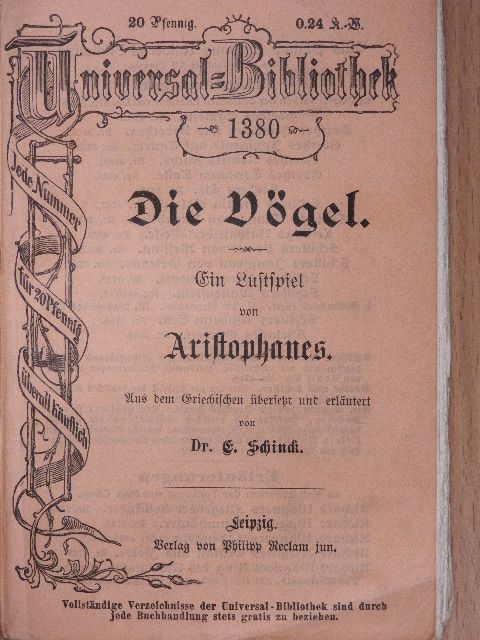 Aristophanes - Die Vögel (gótbetűs) [antikvár]