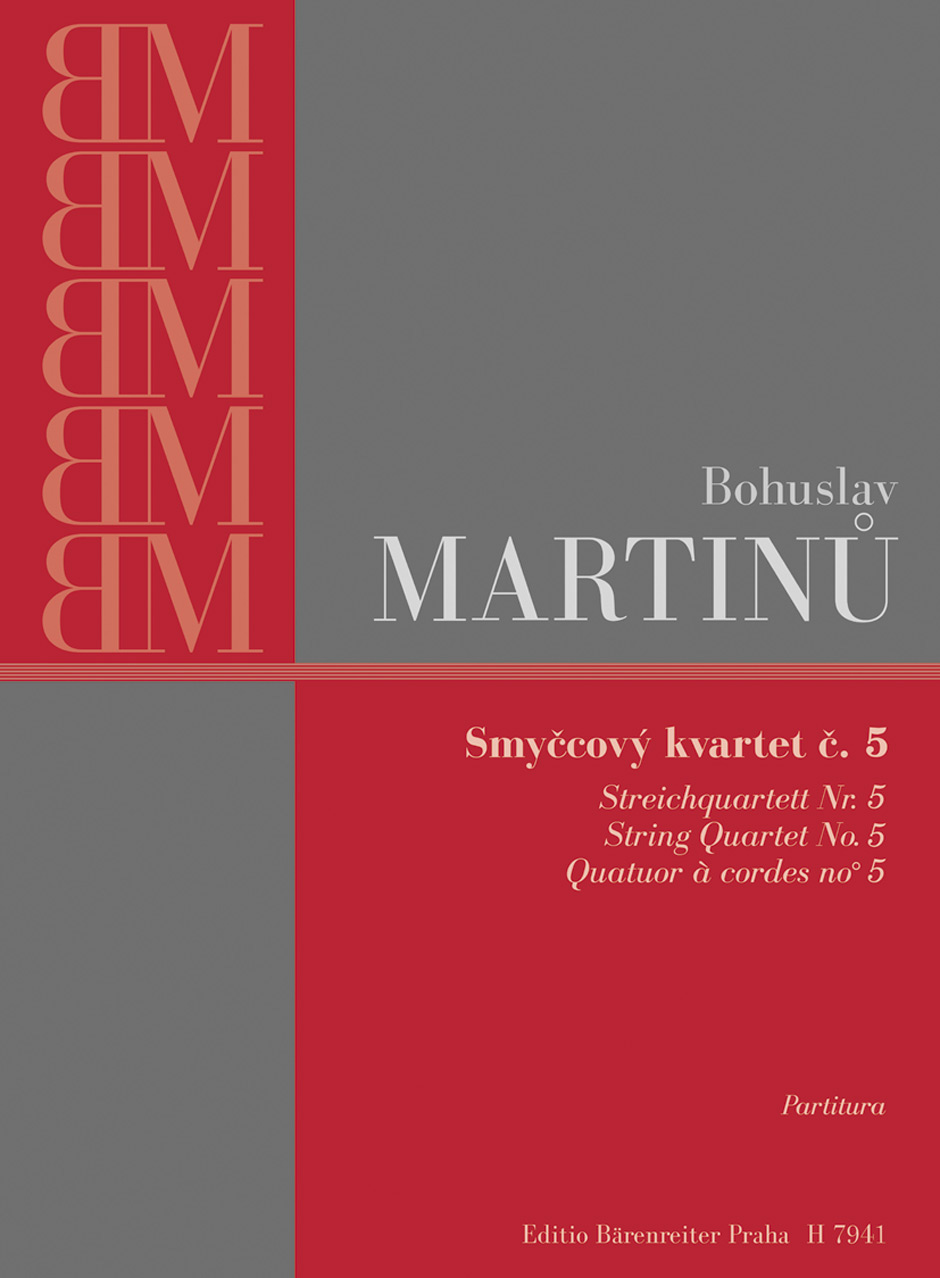 MARTINU, BOHUSLAV - STREICHQUARTETT NR.5 TASCHENPARTITUR (BREZINA/KLEMENS)