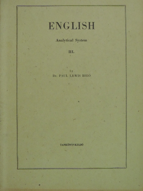 Dr. Bíró Lajos Pál - English III. [antikvár]