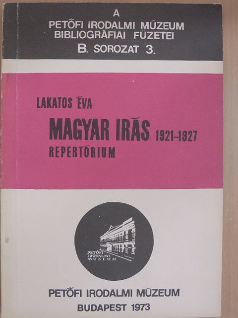 Lakatos Éva - Magyar Írás 1921-1927 [antikvár]