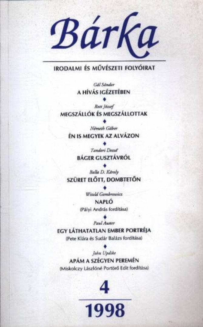 Kántor Zsolt - Bárka 1998/4 [antikvár]