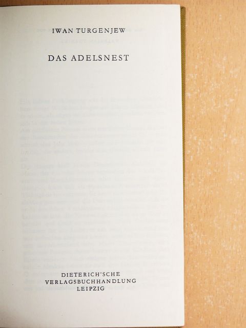 Ivan Turgenyev - Das Adelsnest [antikvár]