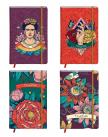 P0130-0343 - Napló Clairefontaine Frida Kahlo A/6 80 lapos, kemény fedeles, sima, gumis záródás, vegyes minta