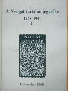 A Nyugat tartalomjegyzéke 1908-1941 I. - Floppy lemezzel [antikvár]