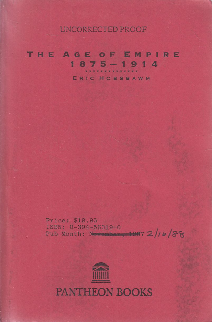 HOBSBAWM, ERIC - The Age of Empire 1875-1914 [antikvár]
