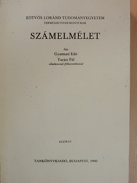 Gyarmati Edit - Számelmélet [antikvár]